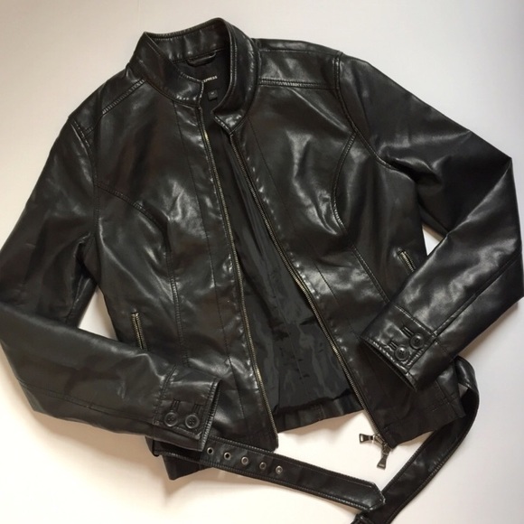 Express Jackets & Blazers - Black Faux Leather Jacket