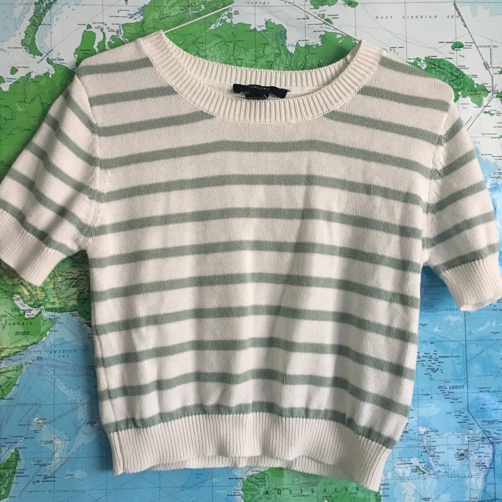 Striped Crop T shirt
