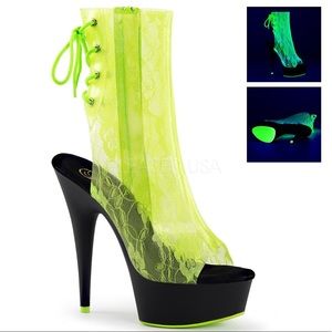 Pleaser Women Ankle booties 💚🤑 neon lime/black