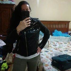 Wilson's Black Rivet genuine leather moto jacket