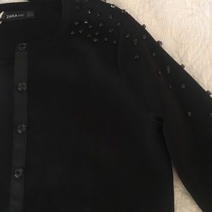 Zara Knitwear Black Cardigan w/ Studs
