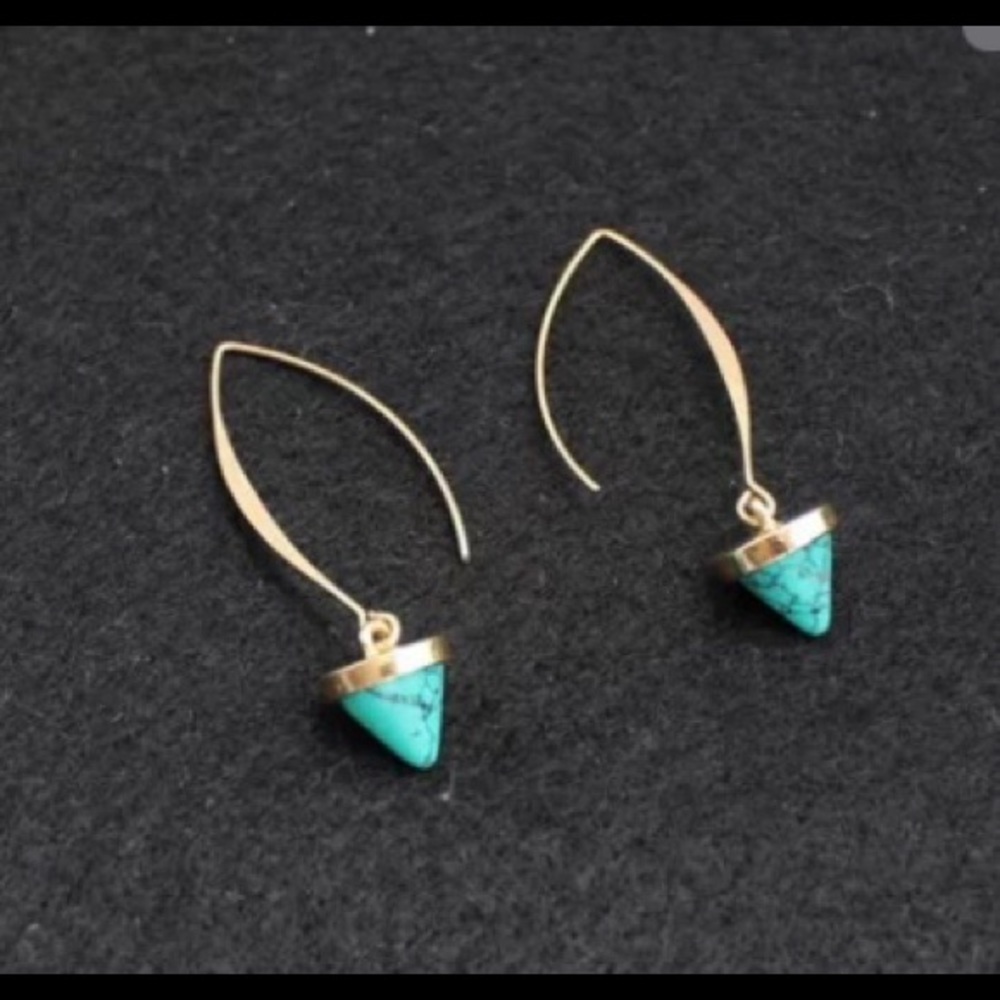 Turquoise Gold Plated Earrings