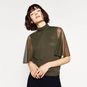 Zara Forest Green open back top