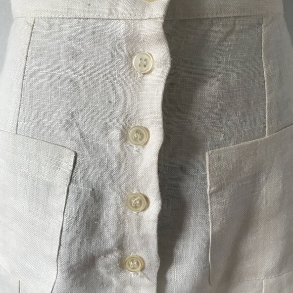 Vintage Cream Linen Skirt - Picture 4 of 7