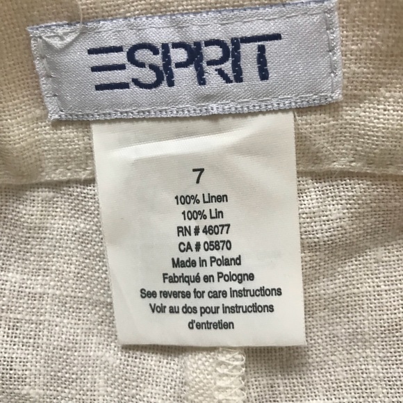 Vintage Cream Linen Skirt - Picture 5 of 7