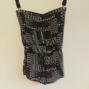 Geometric print tube top romper