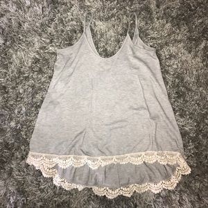 A gray tank top