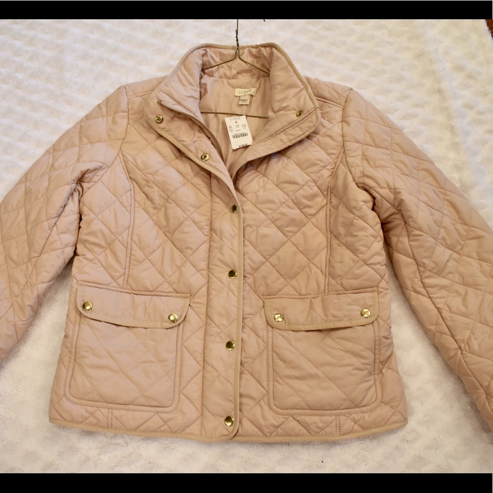 Cream J. Crew Quilted Jacket MSRP $158