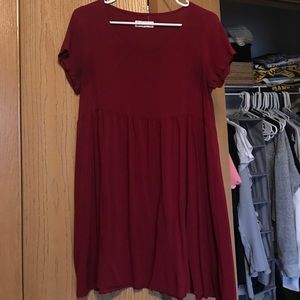 Maroon short sleeve t-shirt dress