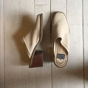 Cream open-back mules