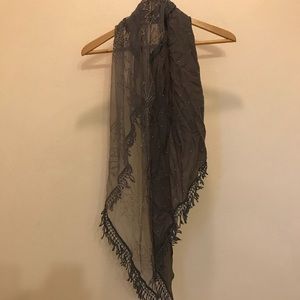 Chan Luu Scarf in Gray, Dual Fabric/Beaded detail