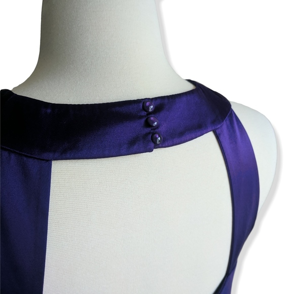 Deep purple silk chiffon shift dress - Picture 5 of 6