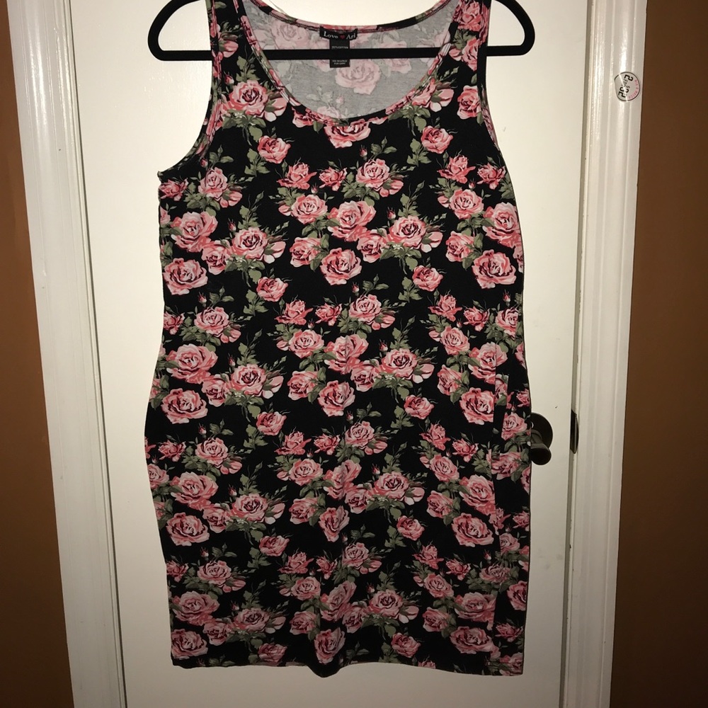 Black Floral tank dress
