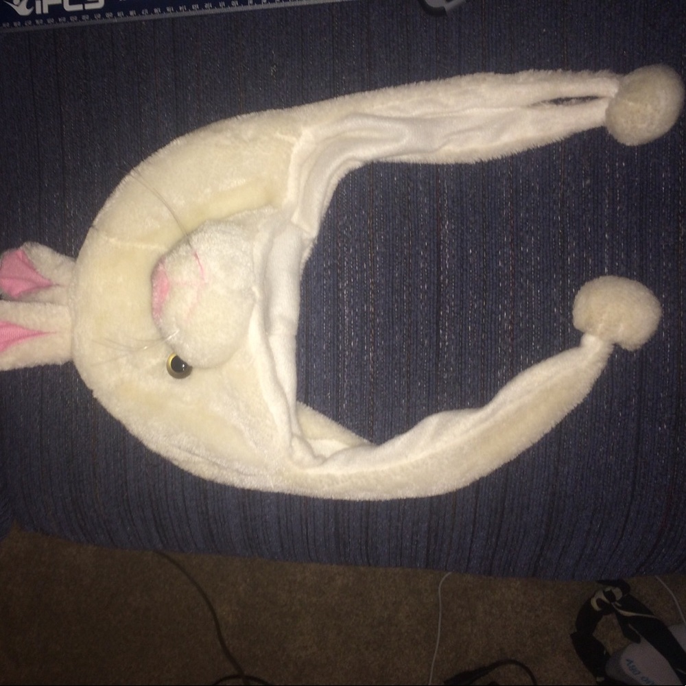 white bunny hat