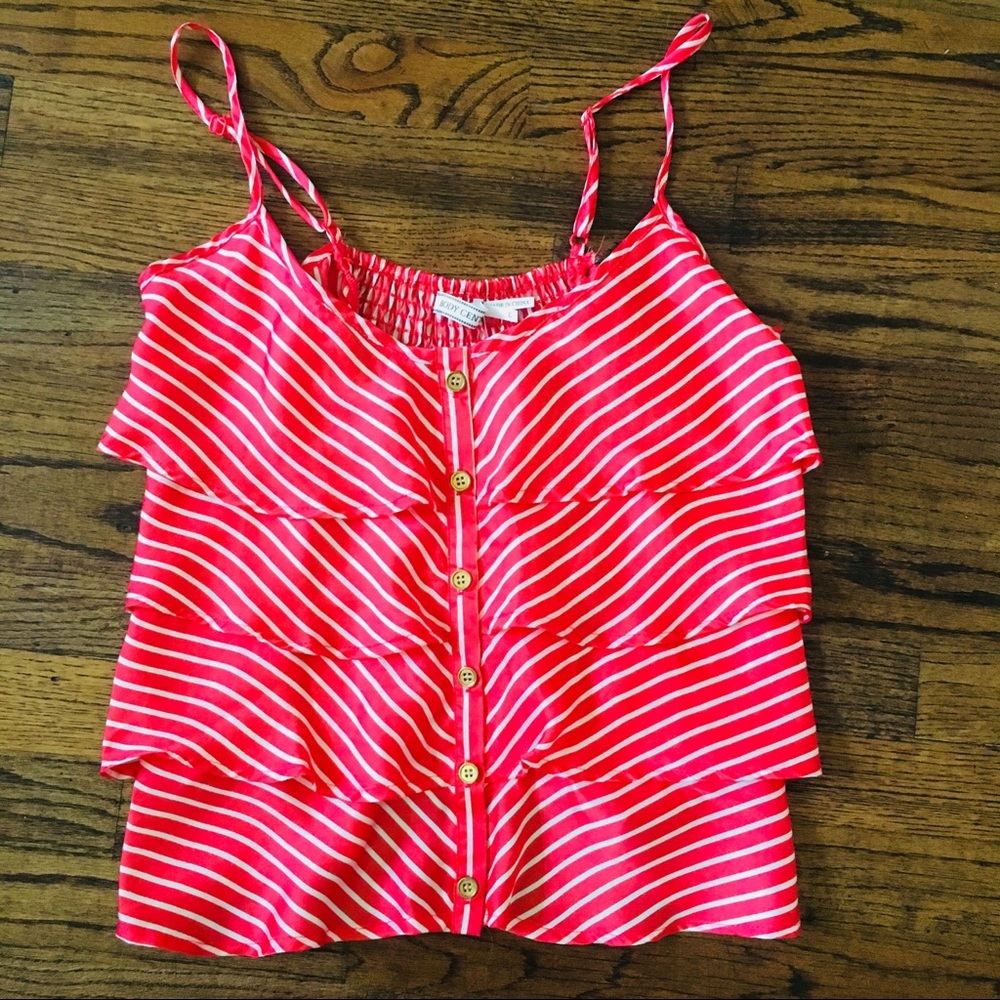 Red and white ruffle top!!!