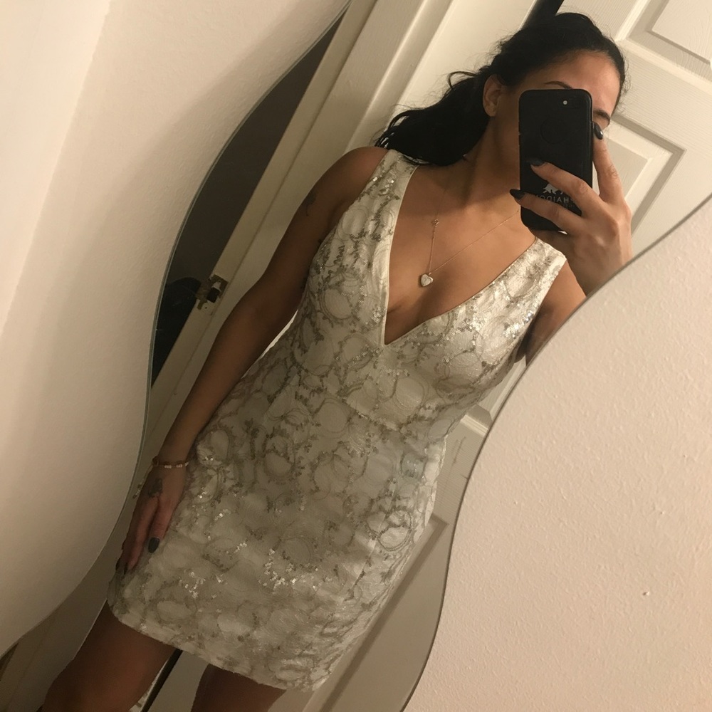 Lovely white with sequence dress