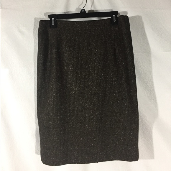 Bernard Zins Paris Brown Wool Pencil Skirt - Picture 1 of 8