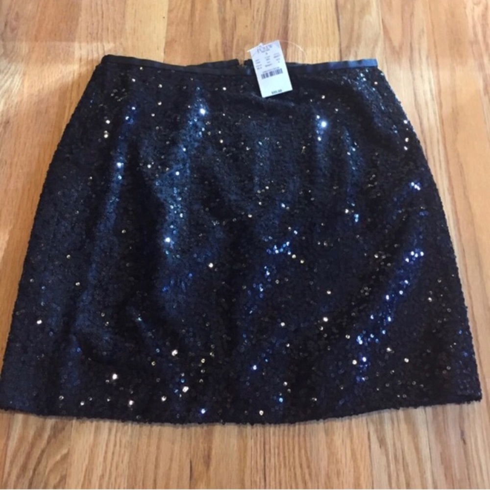 Black sequin j crew miniskirt