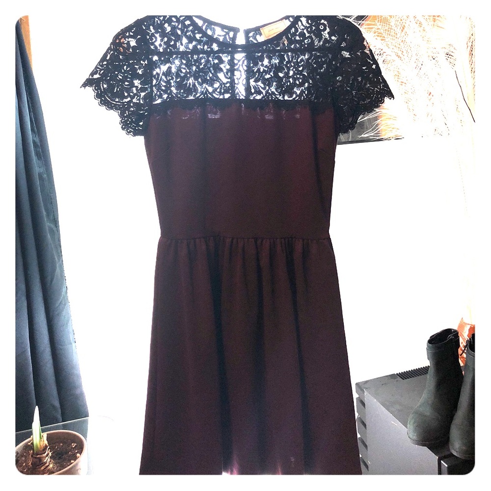 Lace top cocktail dress