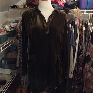 Dark green Velvet Tunic. Free People knock off