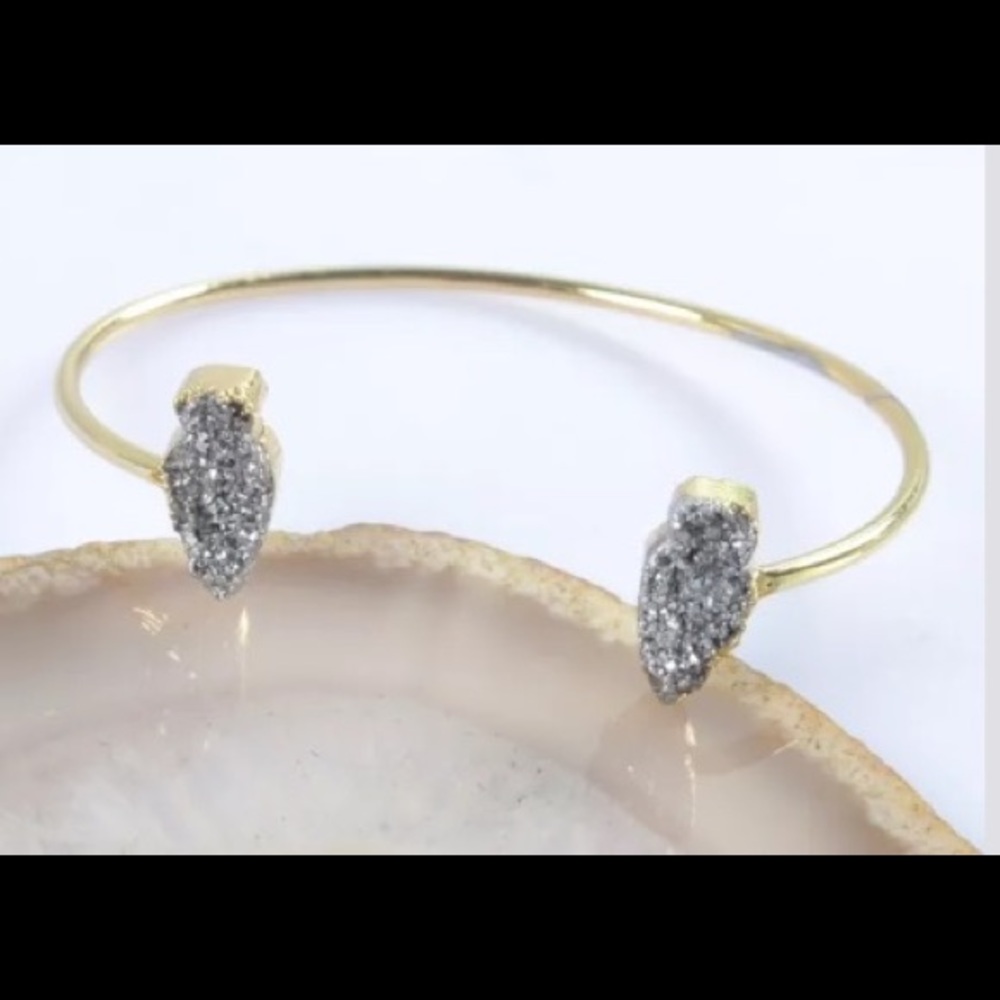 Arrowhead Graphite Druzy Bracelet