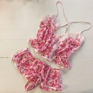Victoria’s Secret pink lingerie set