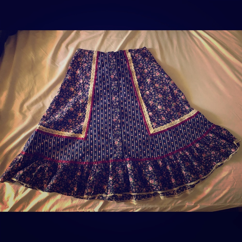 Blue Floral Prairie Skirt