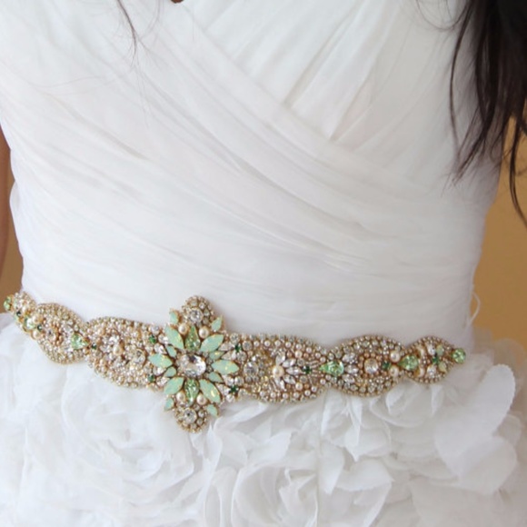 Crystal Opal Bridal Belt-Vintage Wedding - Picture 1 of 8
