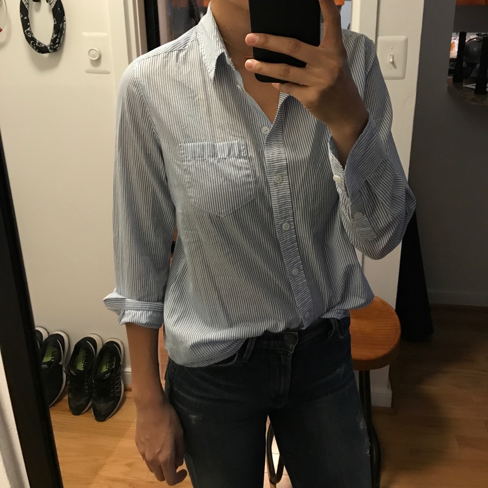 Equipment Cotton stripe shirt  Small