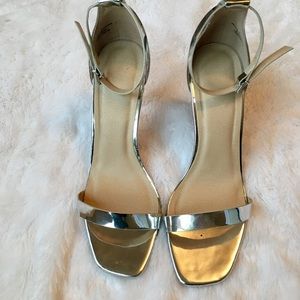 Asos silver metallic heels