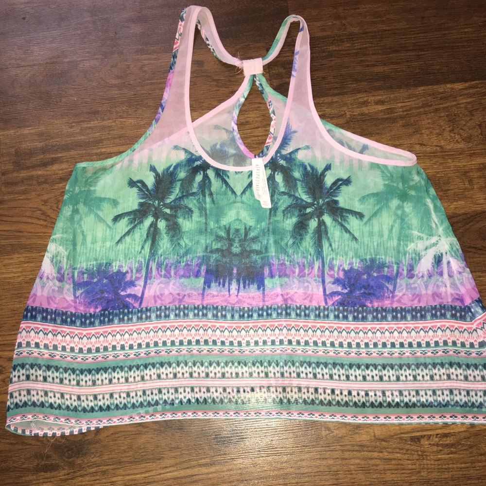 Sheer tropical tanktop