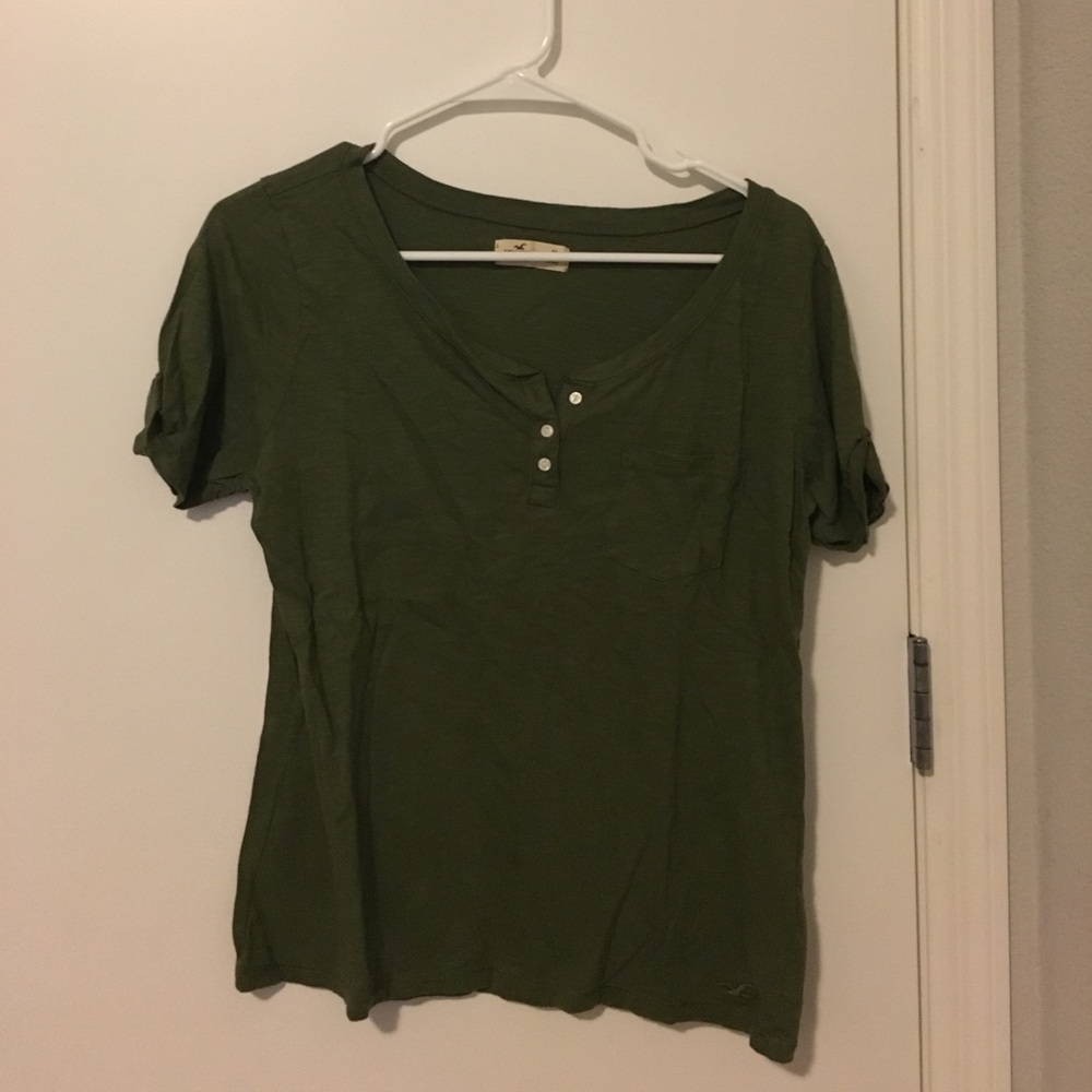 Hollister T-shirt with button scoop neck