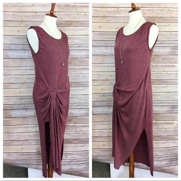 NWOT Asymmetrical Mauve Jersey Dress - Picture 2 of 5