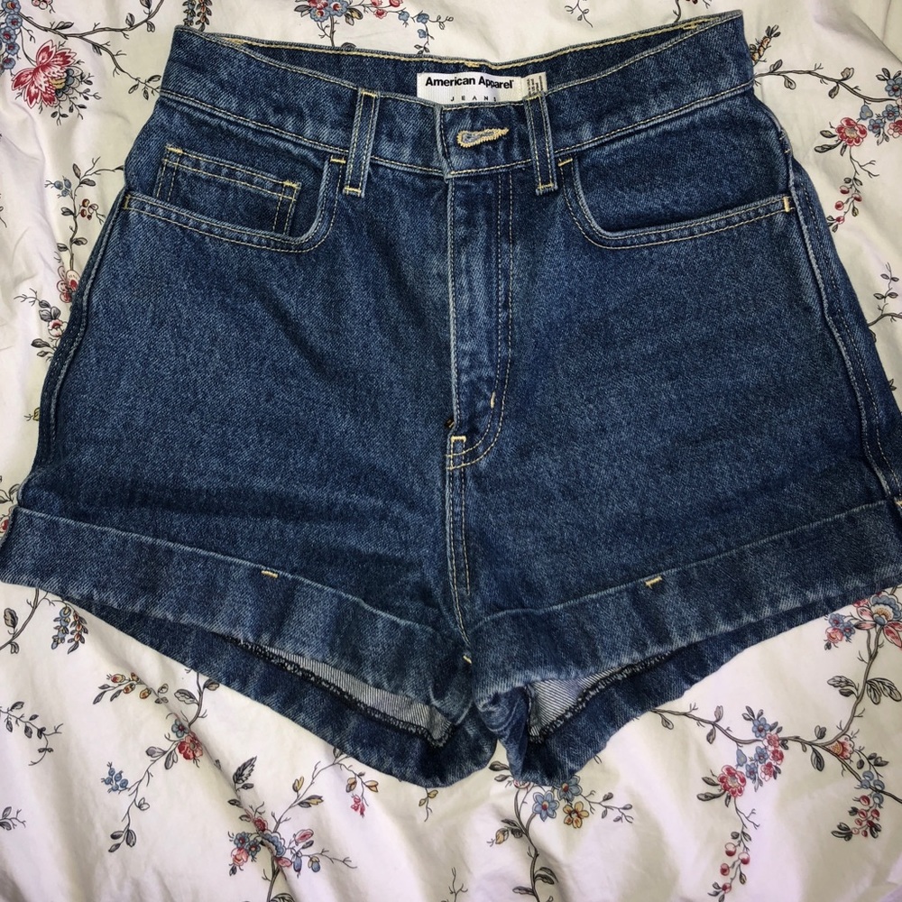 American apparel high waisted jean shorts