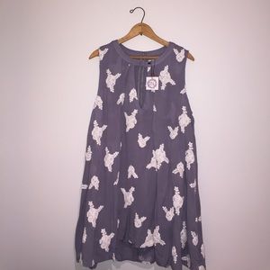 Light blue embroidered shift dress