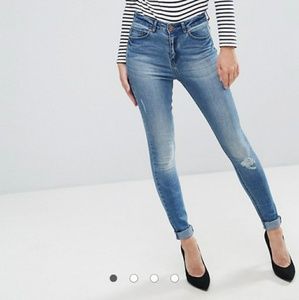 Only You 'Pearl' High Waisted Rip Knee Jeans 28