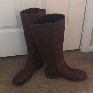 Brown riding boots wide calf size 8