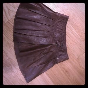 Diane Von Furstenberg brown leather skirt Sz 0