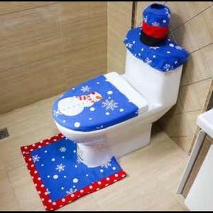 New 3pcs Winter Cute Toilet Cover Set