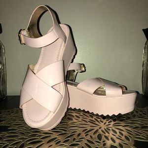 Pale Pink Chunky Heel Sandal
