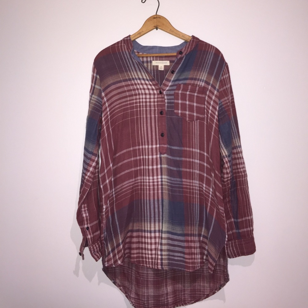 Flannel High Low Shirt
