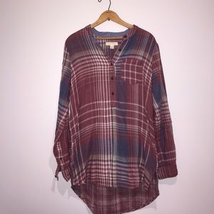 Flannel High Low Shirt