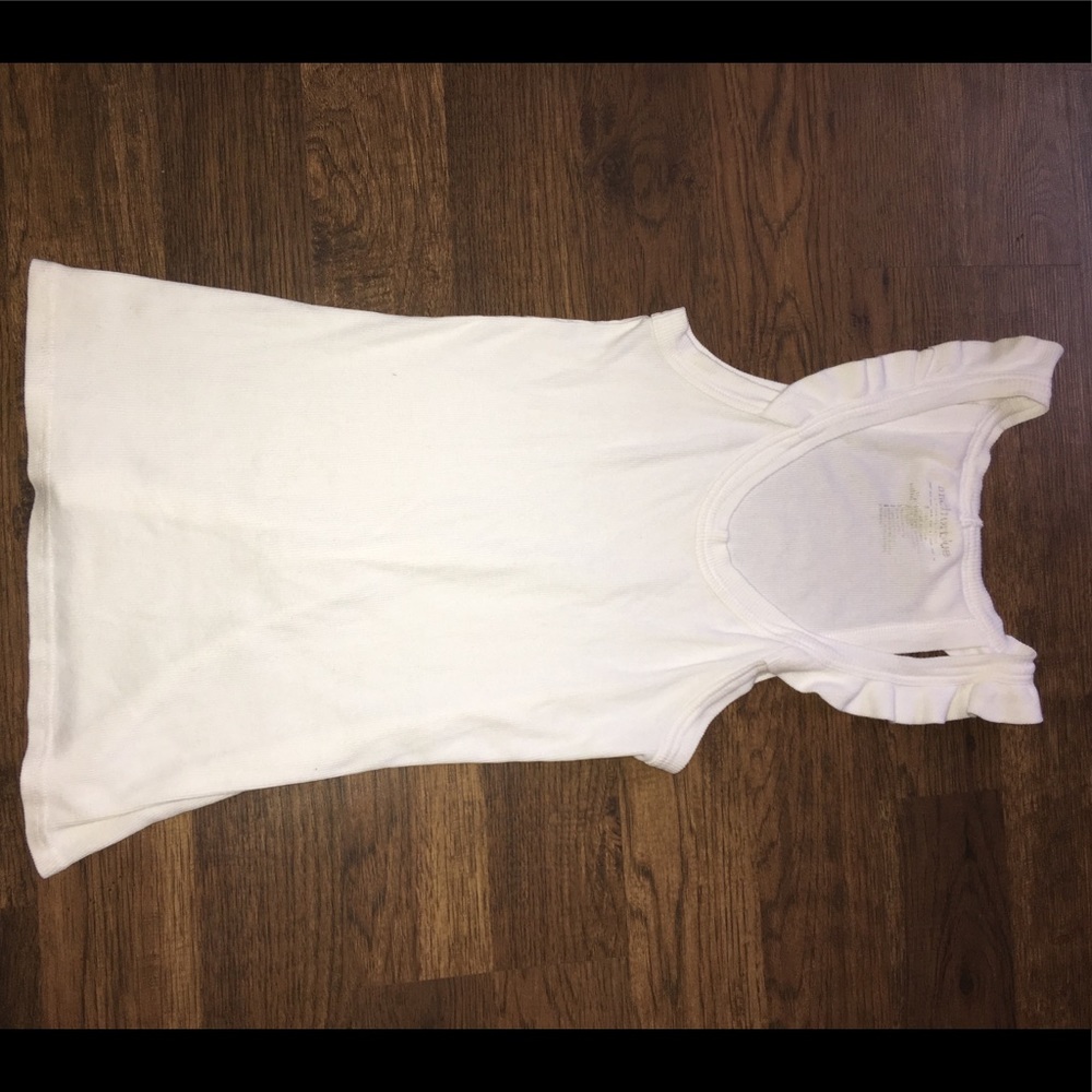 Ruffle white tank top