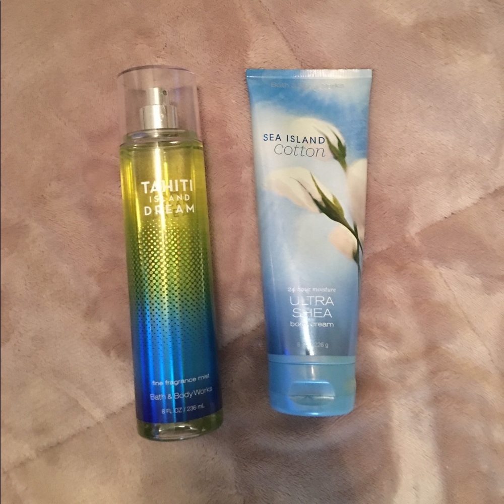 Bath and body works spray and lotion.