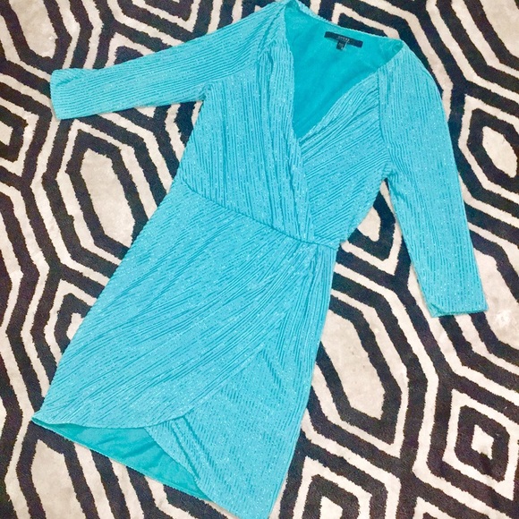 Guess faux wrap dress with silver sparkles - Picture 3 of 4