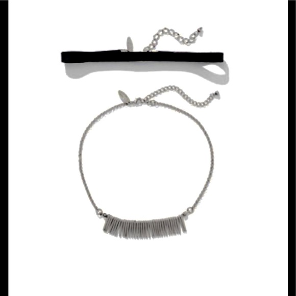 Fringed 2-row choker necklace - Picture 2 of 3