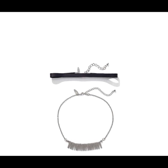 Fringed 2-row choker necklace - Picture 3 of 3