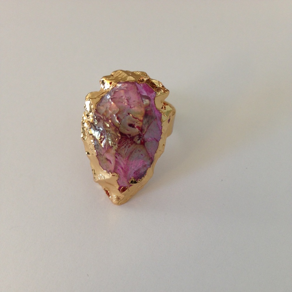 Pink Quartz Arrowhead Ring