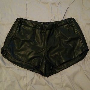 Black Leather Shorts