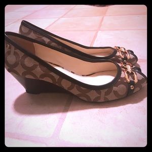 COACH peep toe wedge heel!